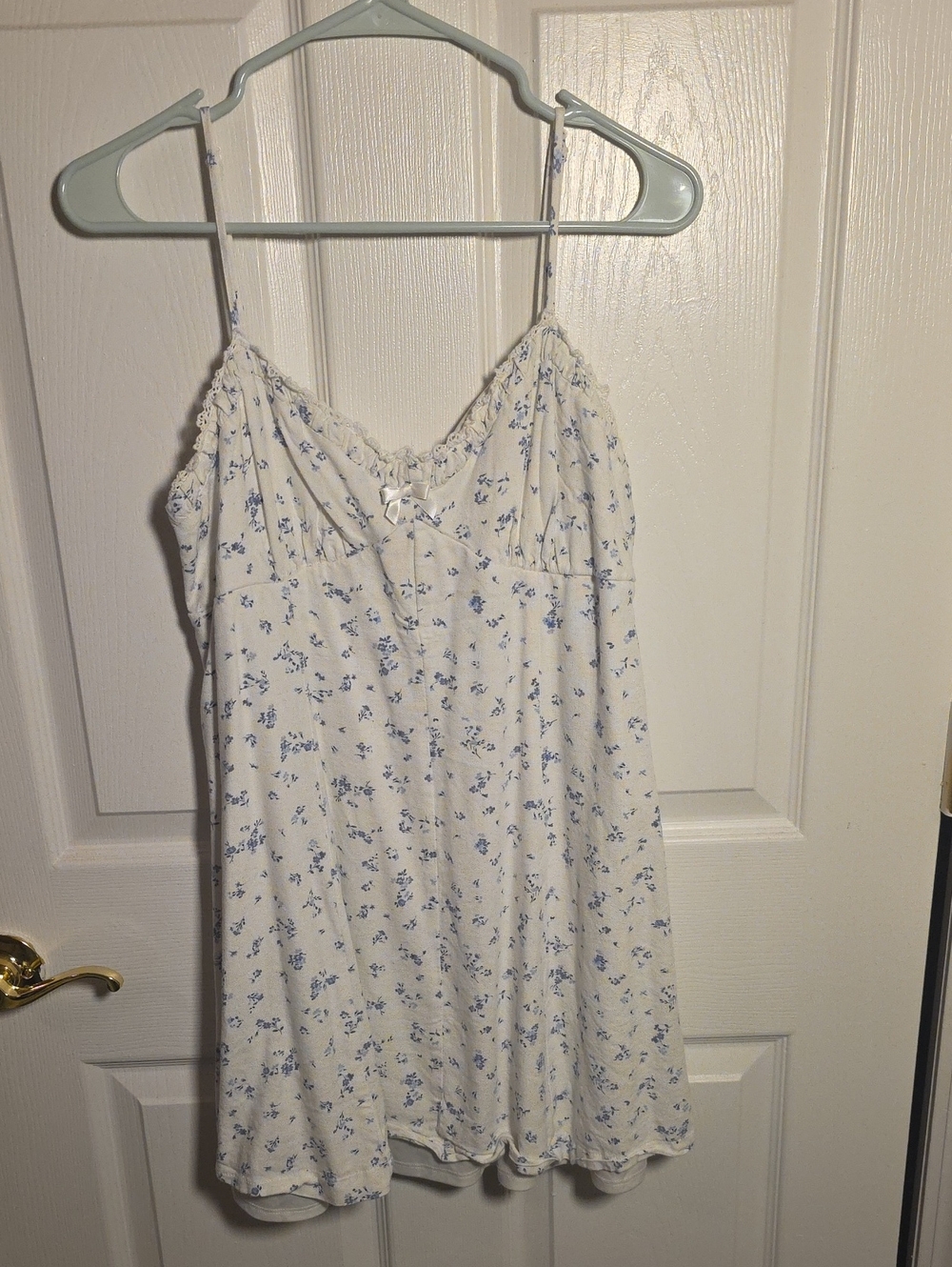 White Floral Lace-Trim Mini Dress - Women's Dresses